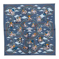 Hermes Carre 45 Carres Volants Flying Scarf Blue Multicolor Silk