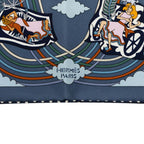 Hermes Carre 45 Carres Volants Flying Scarf Blue Multicolor Silk — view 6