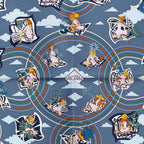 Hermes Carre 45 Carres Volants Flying Scarf Blue Multicolor Silk — view 3