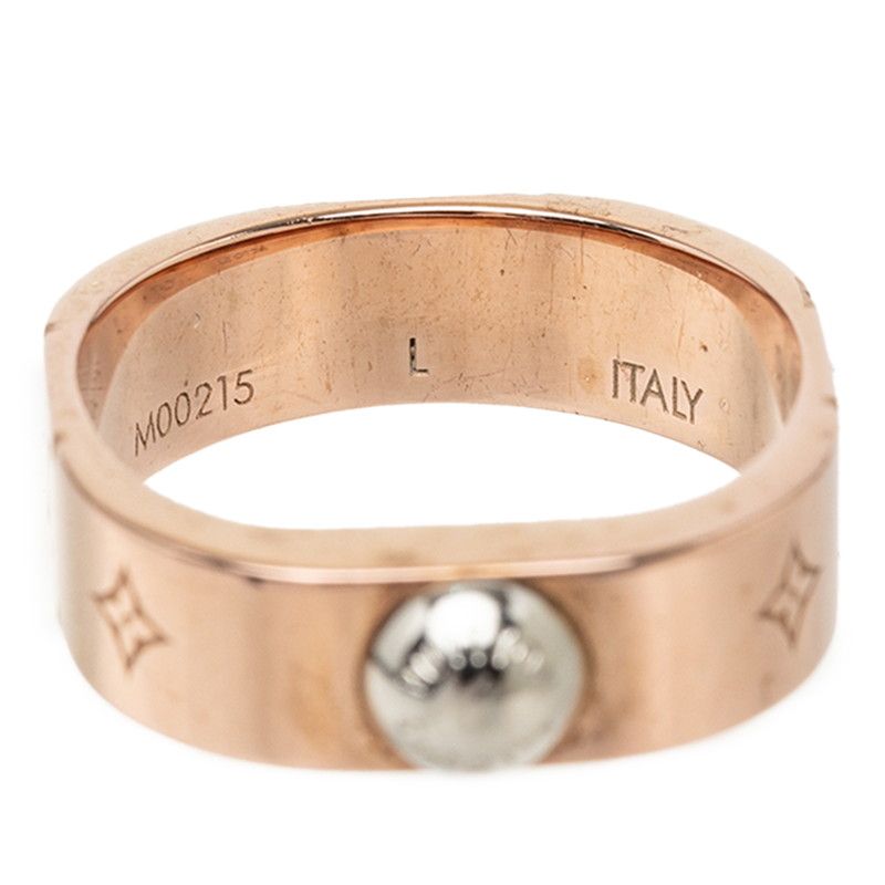 Louis Vuitton Bague Nanogram Ring L Pink Gold Plated — view 5