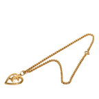 Chanel CC Logo Heart Motif Vintage Chain Necklace 95P Gold Plated — view 3