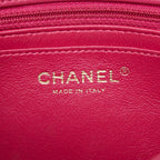 Chanel CC Logo V-stitch Crossbody Chain Shoulder Bag Pink Lambskin — view 7