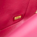 Chanel CC Logo V-stitch Crossbody Chain Shoulder Bag Pink Lambskin — view 8
