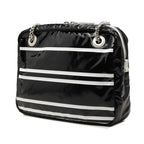 Chanel la Pausa Chain Shoulder Bag Logo Black White Leather — view 2