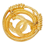 Chanel CC Logo Vintage Brooch 94P Gold Plated — view 2