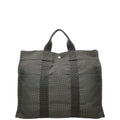 Hermes Herline Tote Bag MM Gray Canvas