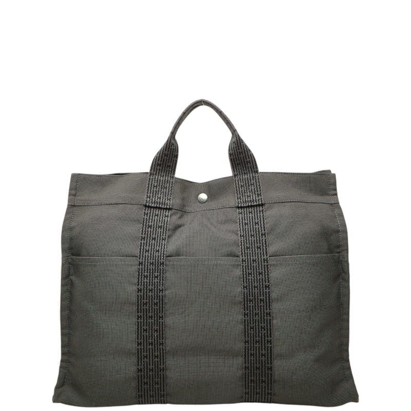 Hermes Herline Tote Bag MM Gray Canvas