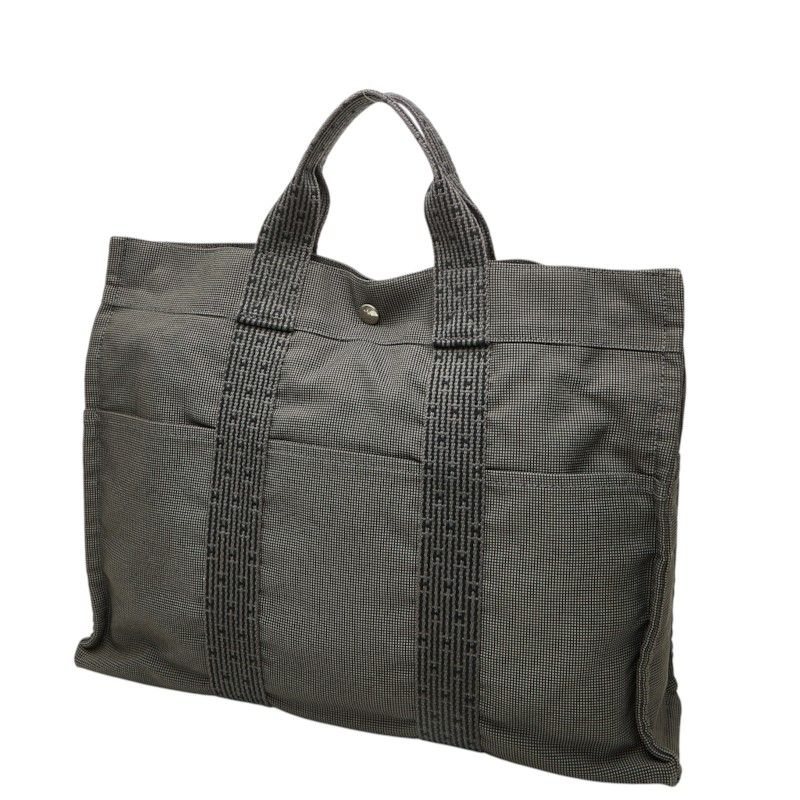 Hermes Herline Tote Bag MM Gray Canvas — view 2