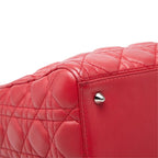 Dior Cannage Lady Dior Medium Satchel Shoulder Bag Red Leather — view 5