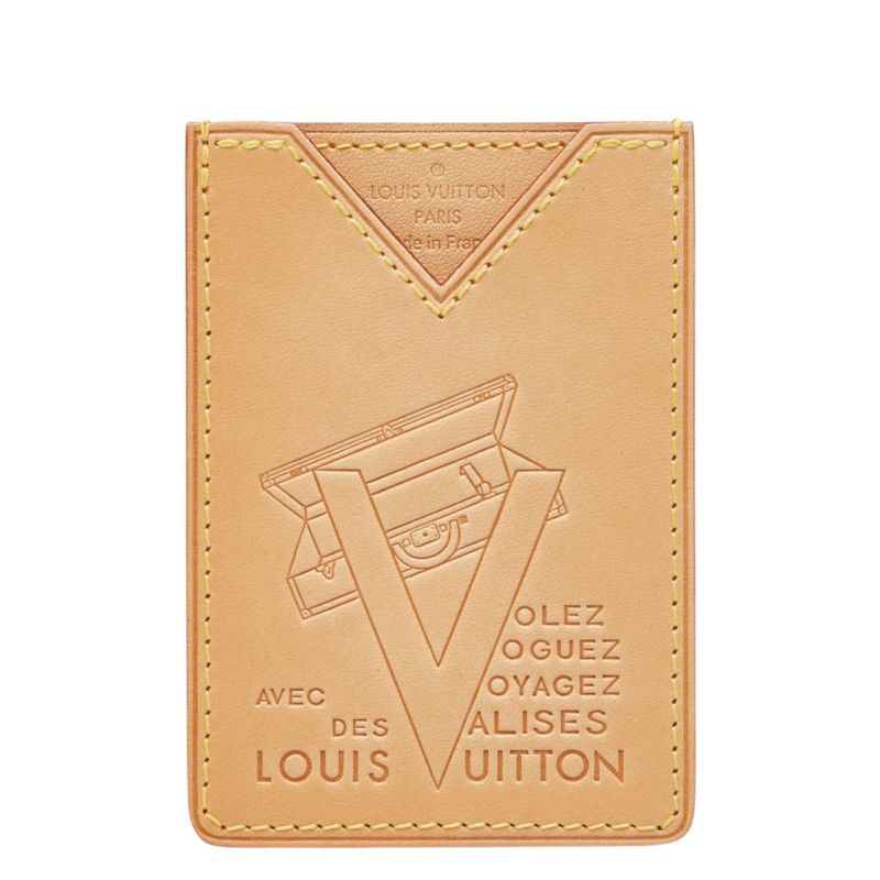 Louis Vuitton Card Case Trunk Beige Leather