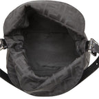 Fendi Zucchino Mamma Bucket Handbag Black Canvas Leather — view 8