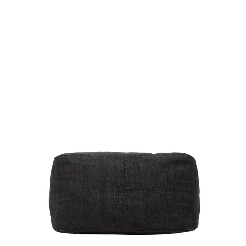 Fendi Zucchino Mamma Bucket Handbag Black Canvas Leather — view 3