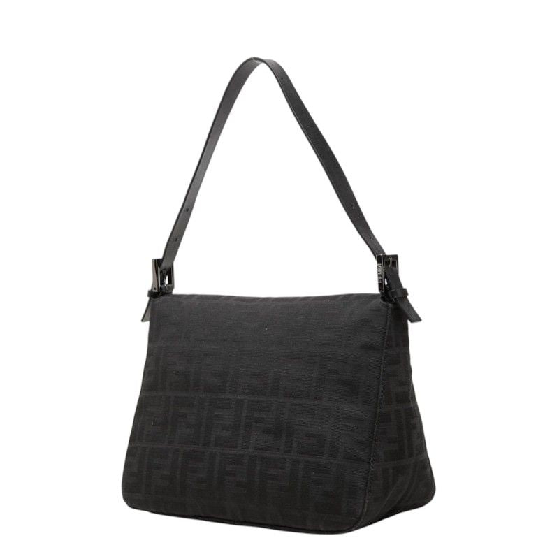 Fendi Zucchino Mamma Bucket Handbag Black Canvas Leather — view 2