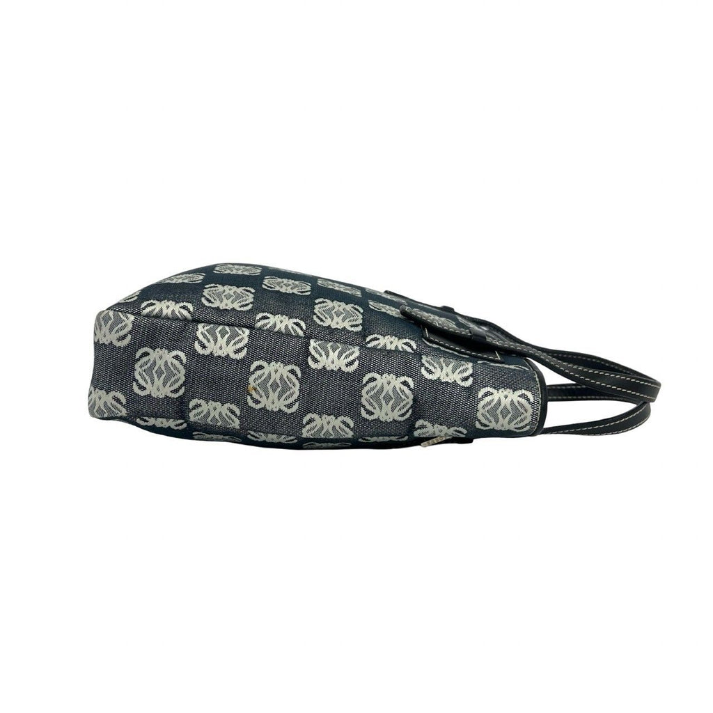 Loewe Repeat Anagram Canvas Leather Handbag Mini Tote Gray Black — view 6