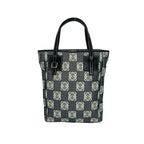 Loewe Repeat Anagram Canvas Leather Handbag Mini Tote Gray Black — view 3