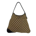 Gucci Interlocking G GG Pattern Logo Canvas Leather Shoulder Bag Tote Brown — view 3