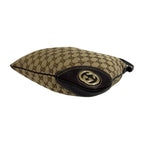 Gucci Interlocking G GG Pattern Logo Canvas Leather Shoulder Bag Tote Brown — view 8