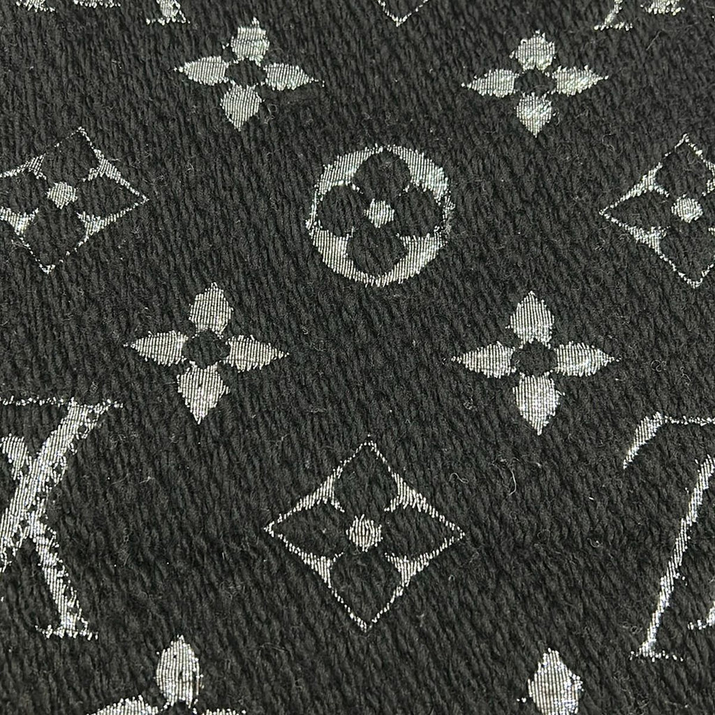 Louis Vuitton Scarf Logomania Shine Black Silver Wool Silk — view 3