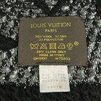 Louis Vuitton Scarf Logomania Shine Black Silver Wool Silk — view 2