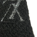 Louis Vuitton Scarf Logomania Shine Black Silver Wool Silk — view 4