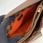 Louis Vuitton Damier Ebene Brown Shoulder Bag Gold — view 5