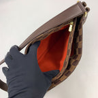 Louis Vuitton Damier Ebene Brown Shoulder Bag Gold — view 3