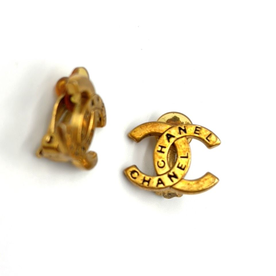 Chanel Logo CC Gold Plated Earrings — view 5