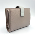 Celine Medium Strap Leather Light Gray Bifold Wallet Gold — view 2