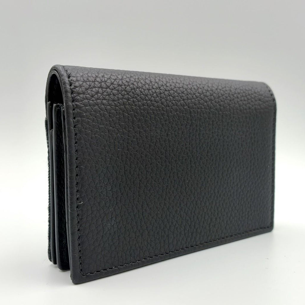 Dior Saddle Business Leather Cotton Navy Black Card Case — view 2