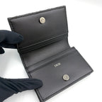 Dior Saddle Business Leather Cotton Navy Black Card Case — view 3