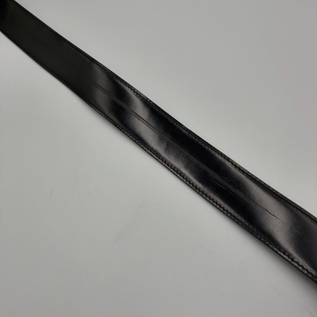 Fendi FF Logo Leather Black Belt Silver — view 6