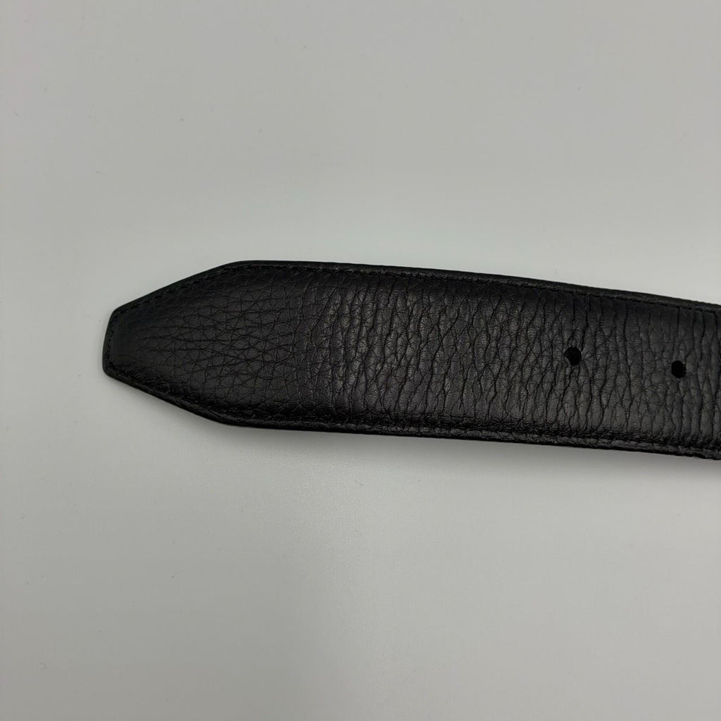 Fendi FF Logo Leather Black Belt Silver — view 8