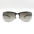 Gucci Interlocking G Logo Acetate Metal Gray Silver Black Sunglasses Eyewear