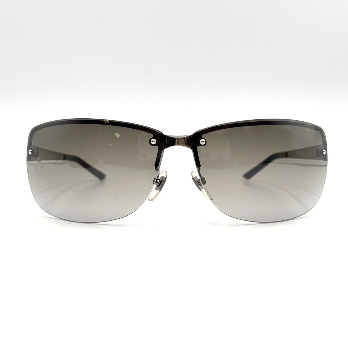 Gucci Interlocking G Logo Acetate Metal Gray Silver Black Sunglasses Eyewear