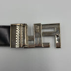 Fendi FF Logo Leather Black Belt Silver — view 5