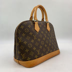 Louis Vuitton Alma PM Monogram Leather Brown Light Handbag Gold — view 2