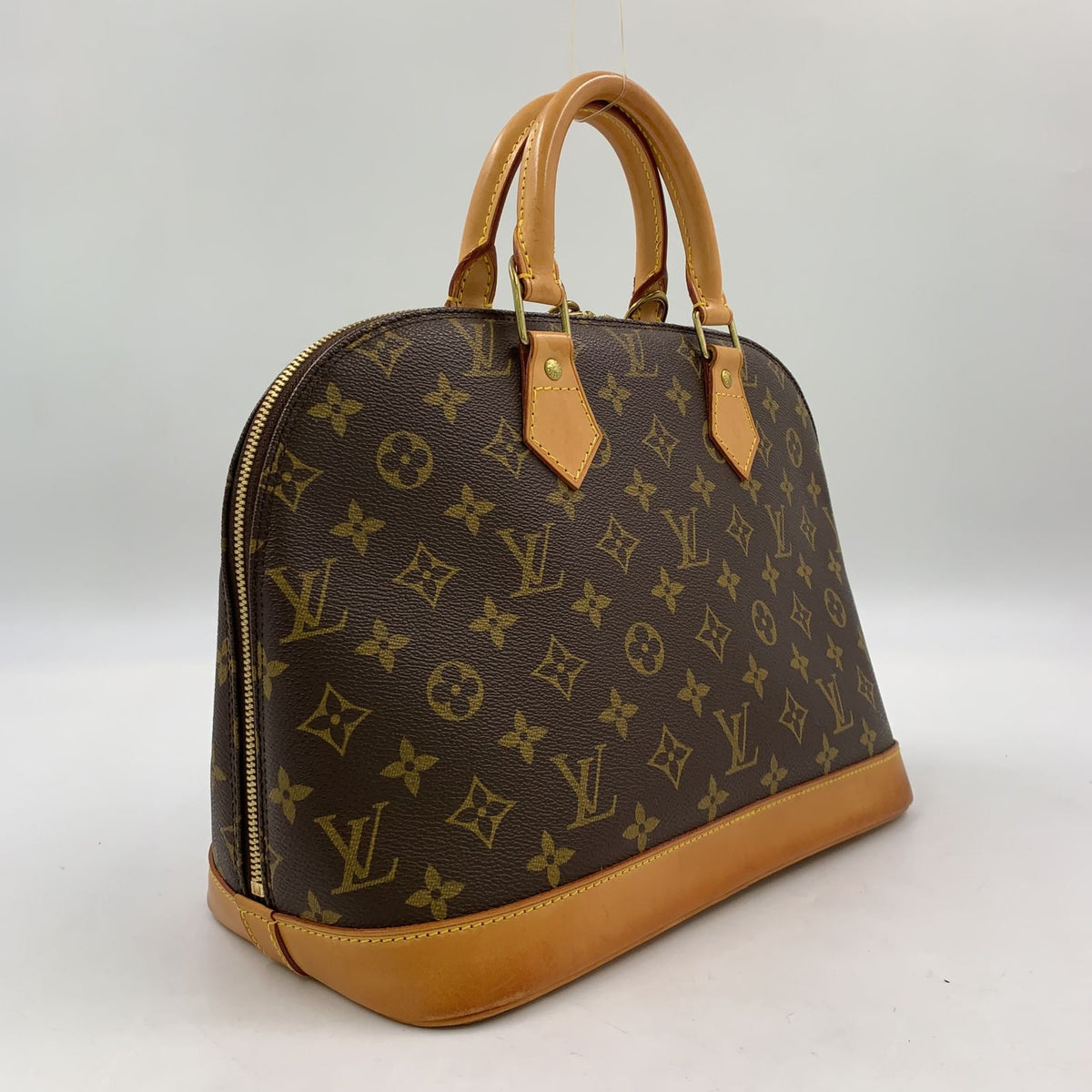Louis Vuitton Alma PM Monogram Leather Brown Light Handbag Gold — view 2