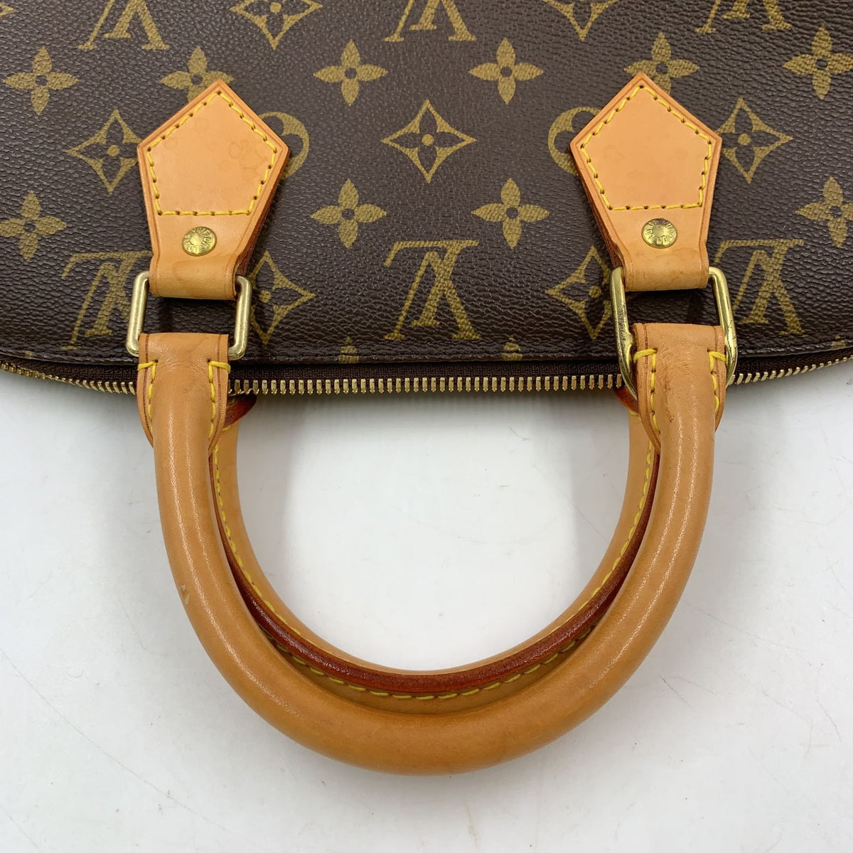Louis Vuitton Alma PM Monogram Leather Brown Light Handbag Gold — view 6