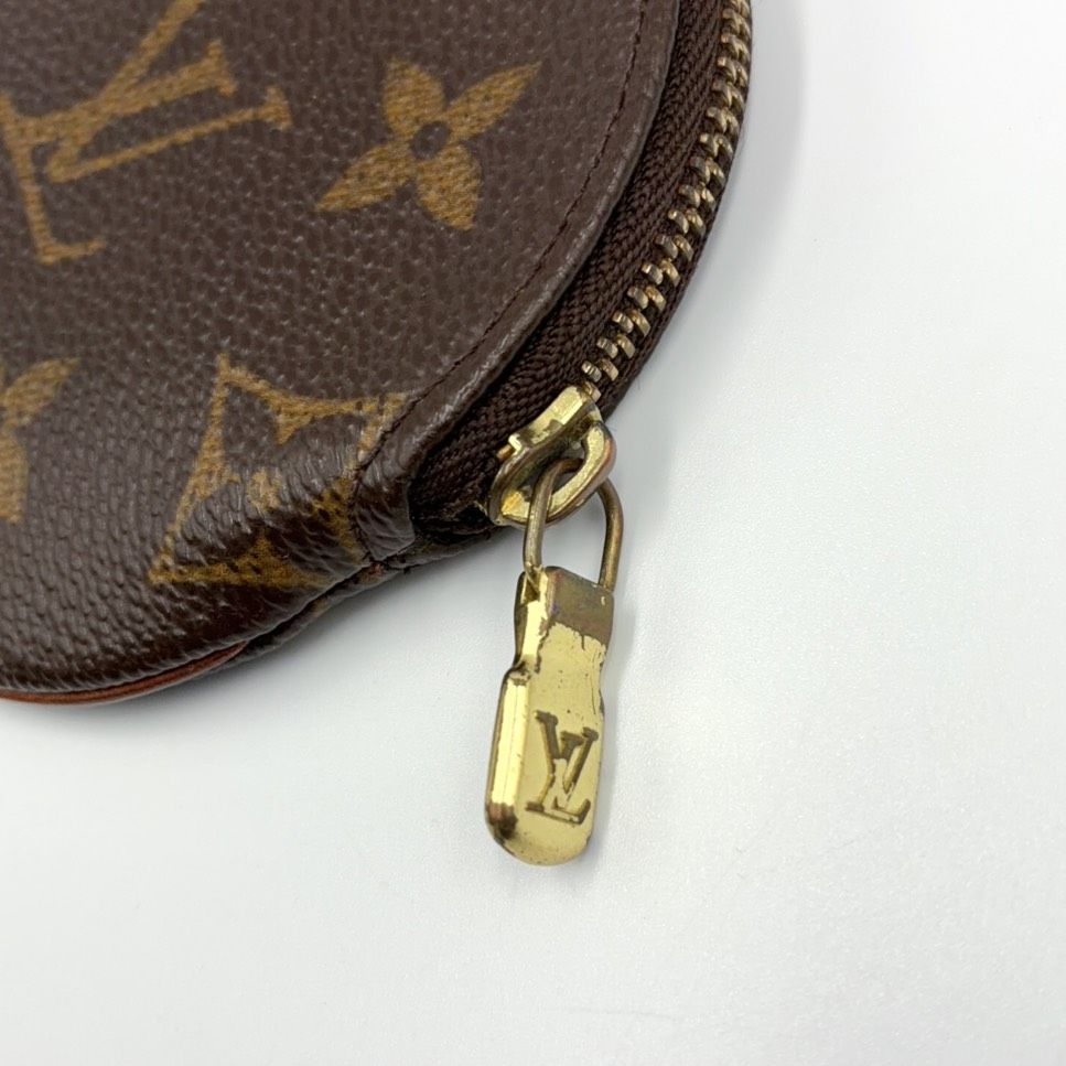 Louis Vuitton Porte Monnaie Rond Monogram Brown Coin Purse Gold — view 7