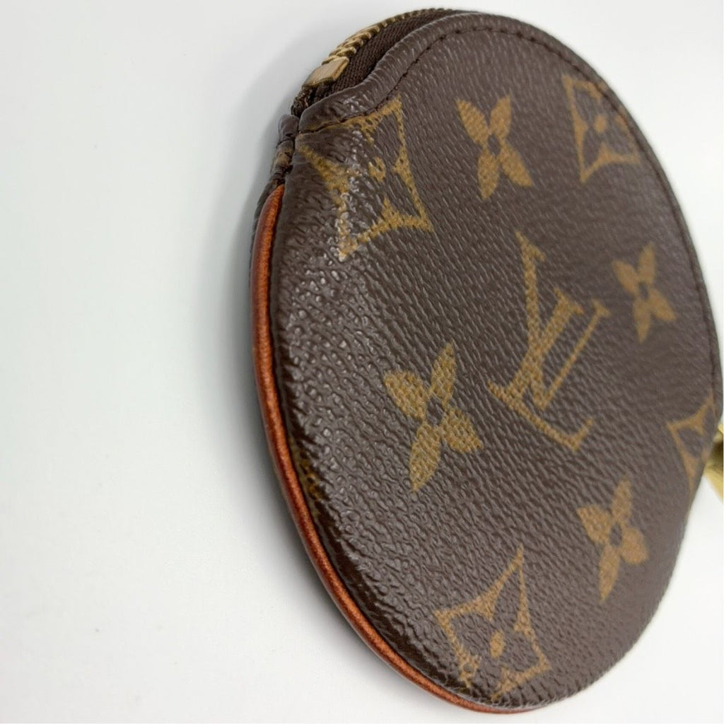 Louis Vuitton Porte Monnaie Rond Monogram Brown Coin Purse Gold — view 8