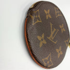 Louis Vuitton Porte Monnaie Rond Monogram Brown Coin Purse Gold — view 8