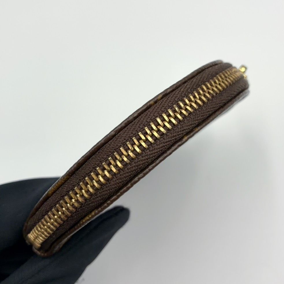 Louis Vuitton Porte Monnaie Rond Monogram Brown Coin Purse Gold — view 6