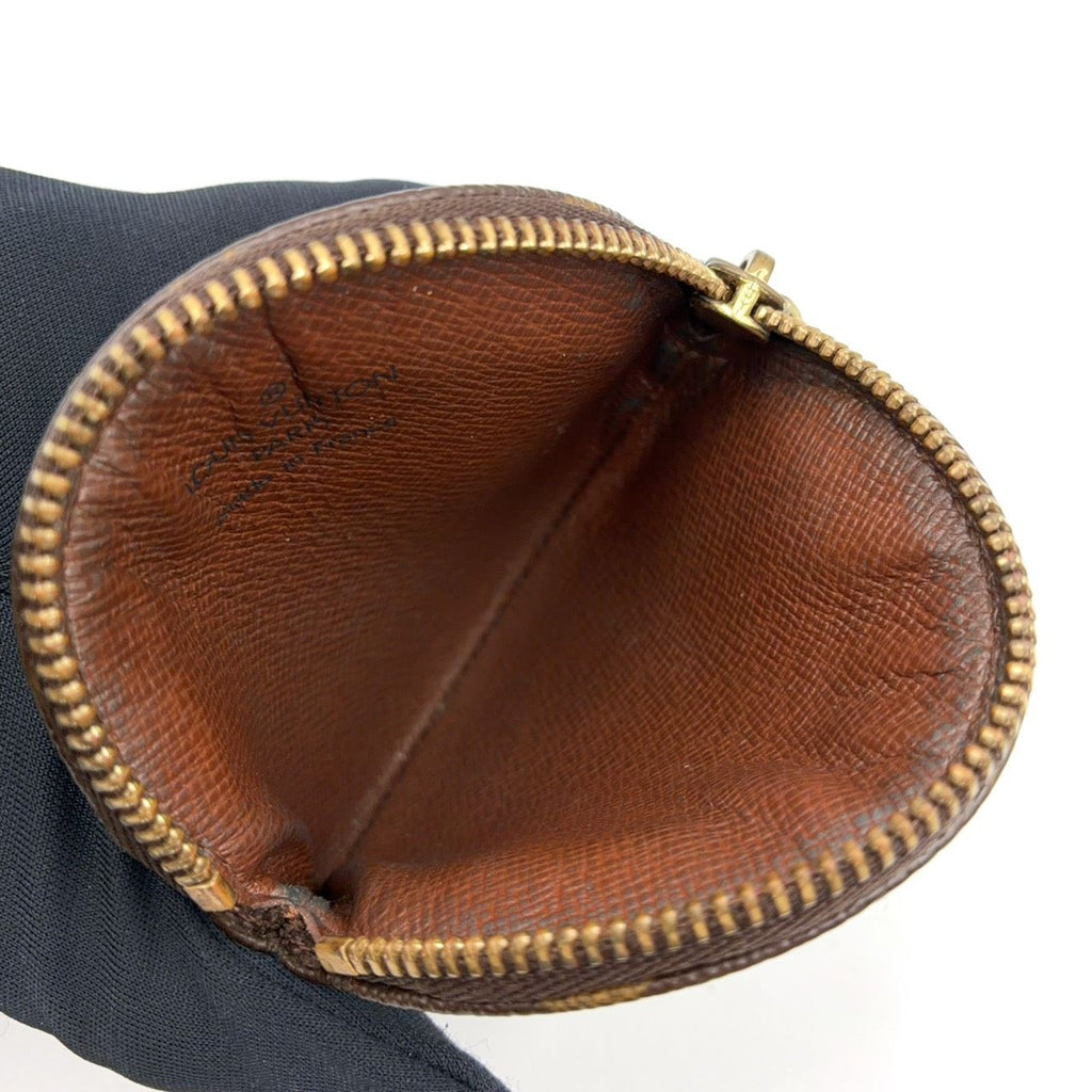 Louis Vuitton Porte Monnaie Rond Monogram Brown Coin Purse Gold — view 3