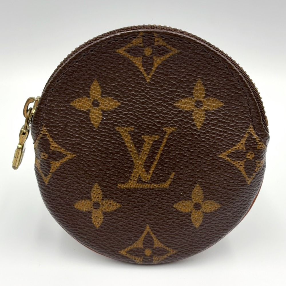 Louis Vuitton Porte Monnaie Rond Monogram Brown Coin Purse Gold