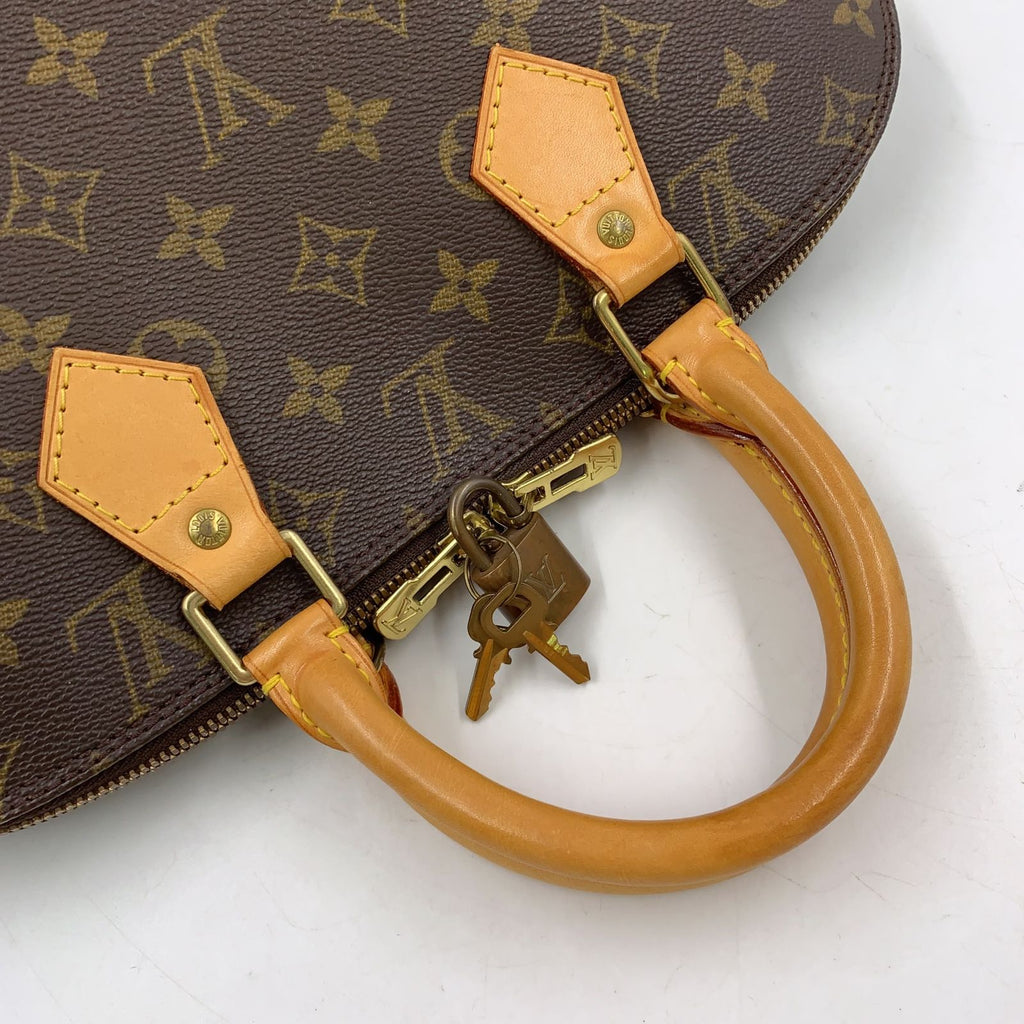 Louis Vuitton Alma PM Monogram Leather Brown Light Handbag Gold — view 6