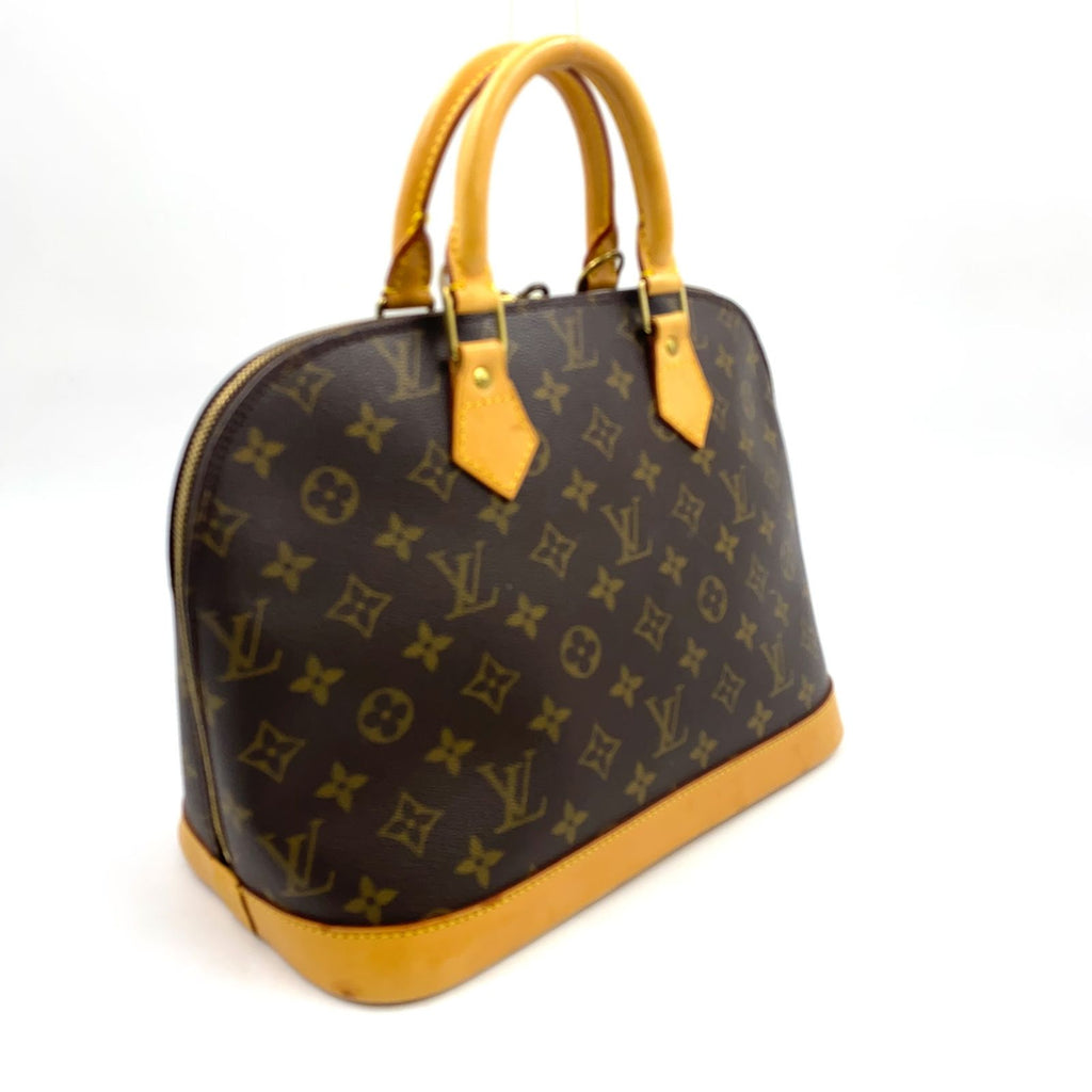 Louis Vuitton Alma PM Monogram Leather Brown Light Handbag Gold — view 2