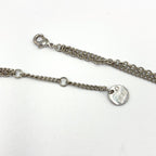 Dior Petit CD Double Metal Color Stone Clear Silver Necklace — view 7