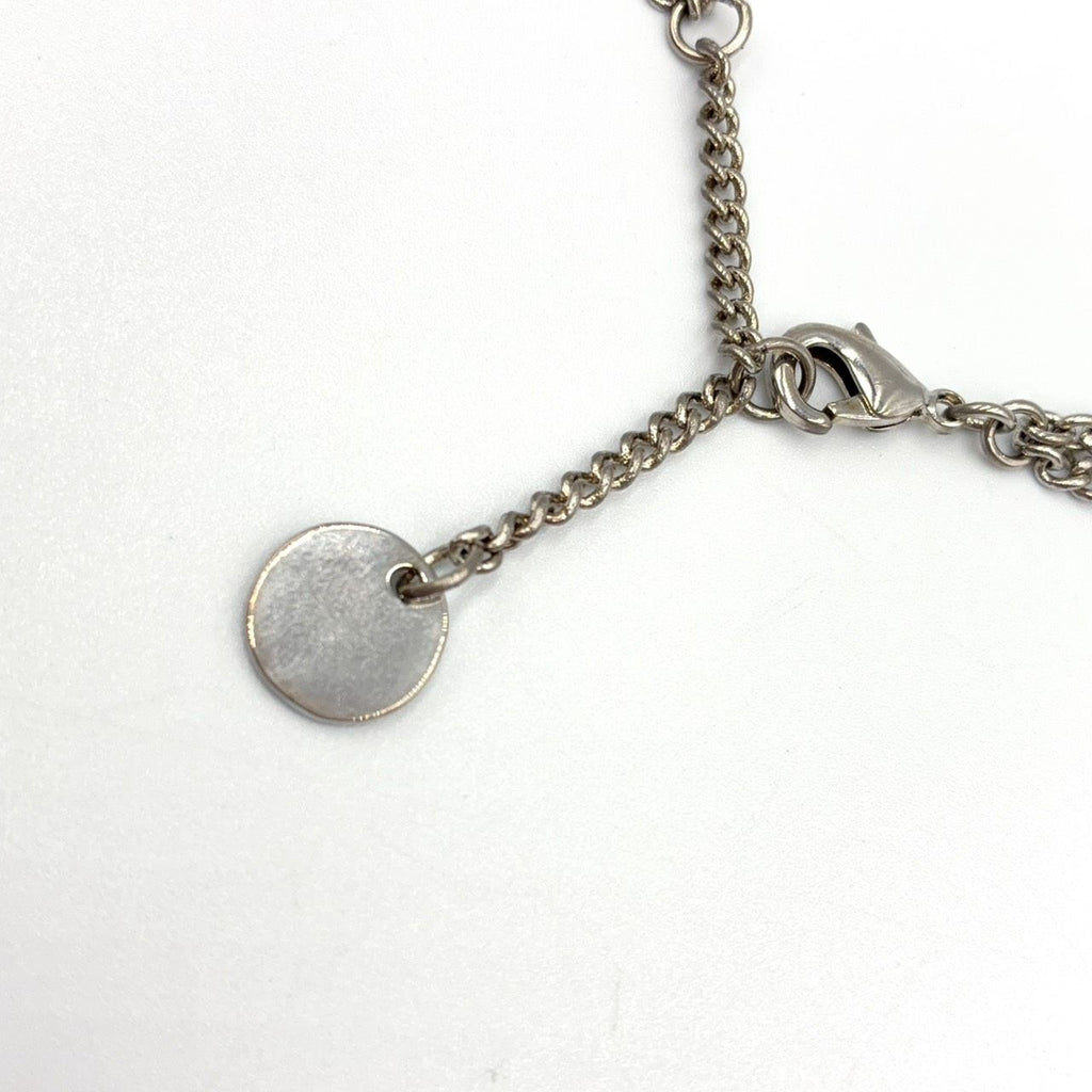 Dior Petit CD Double Metal Color Stone Clear Silver Necklace — view 6