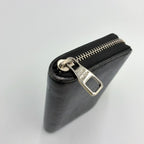 Louis Vuitton Zippy Coin Purse Taiga Ardoise Leather Black Wallet Silver — view 6