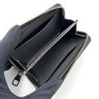 Louis Vuitton Zippy Coin Purse Taiga Ardoise Leather Black Wallet Silver — view 3